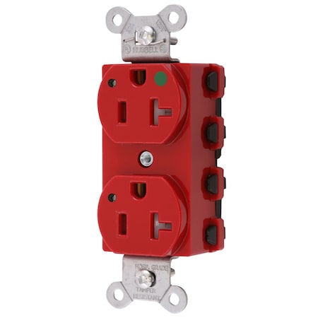 Hubbell Wiring Device-Kellems Straight Blade Receptacle, 5-20R, 20 A, 125V AC, 2 Pole, 3 Wire, Flush Mount, Grounded SNAP8300RLTRA